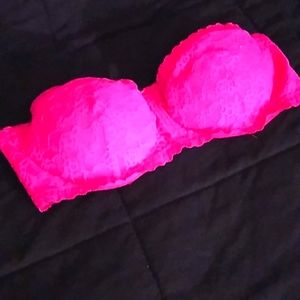 Beautiful hot pink strapless Victoria's Secret bra